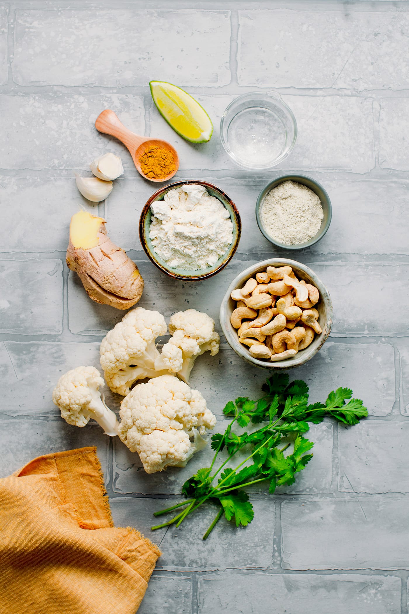 Cauliflower Tempura with Ginger Cream