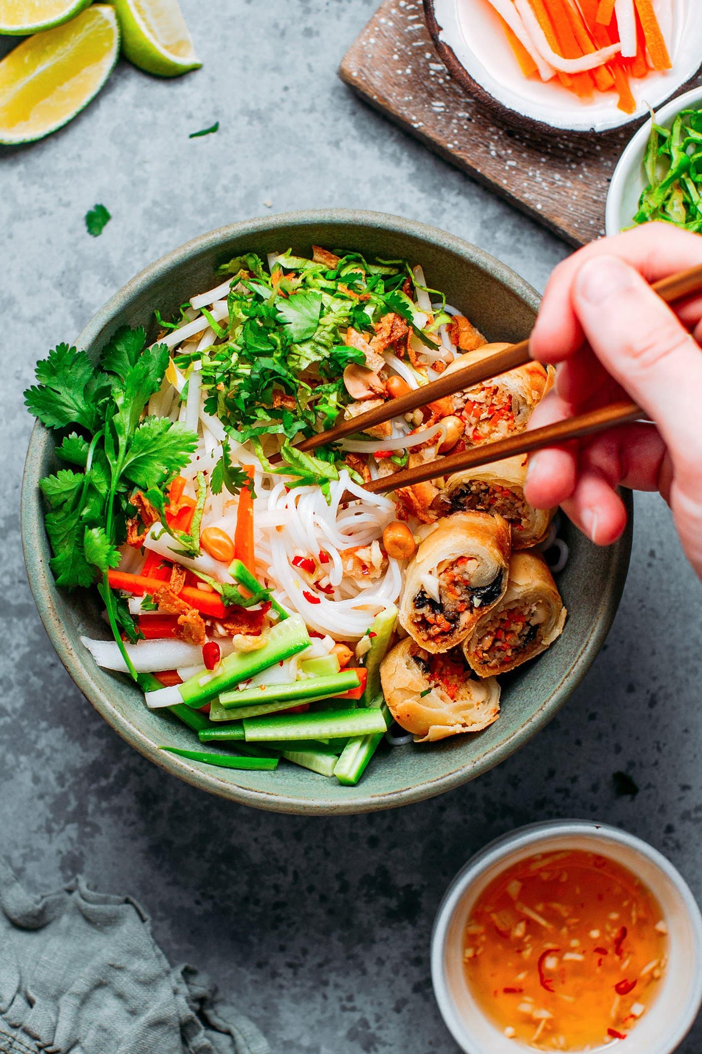 Vegan Bun Cha Gio Full of Plants