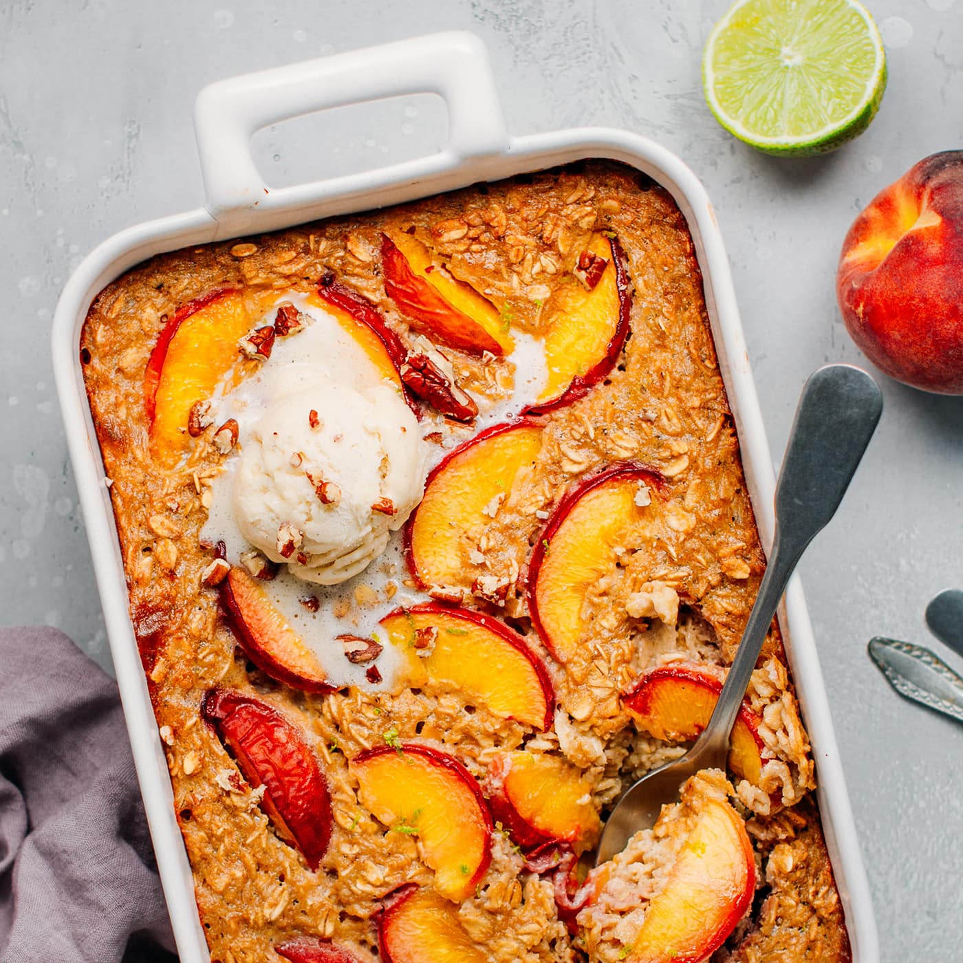 Easy Peach Baked Oatmeal-image
