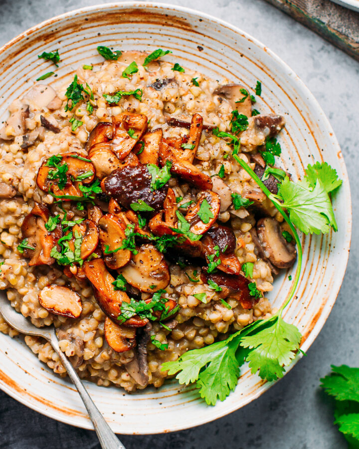 Miso Mushroom Buckwheat Risotto