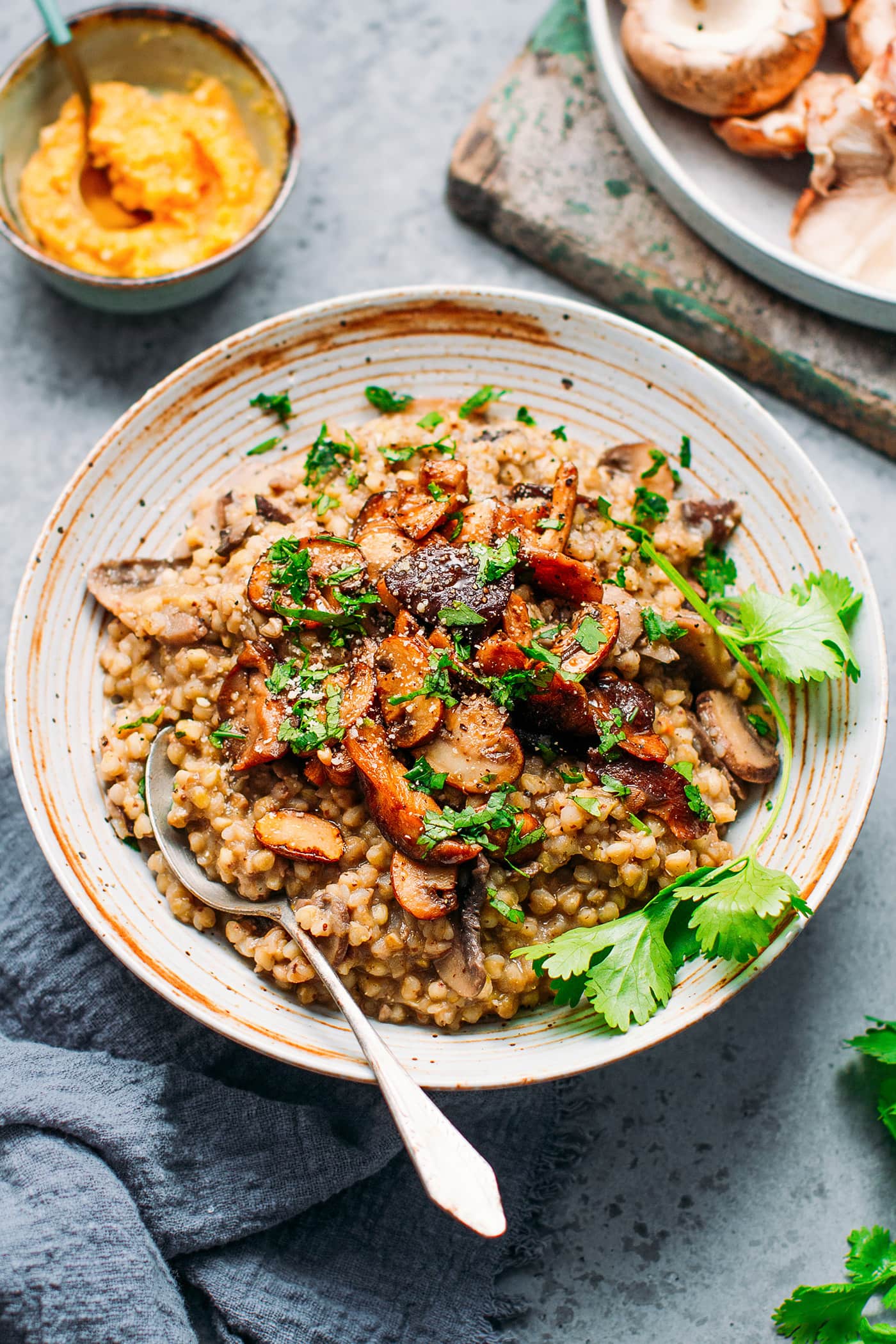 Miso Mushroom Buckwheat Risotto