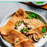 Buckwheat Crêpes with Hummus Mushrooms