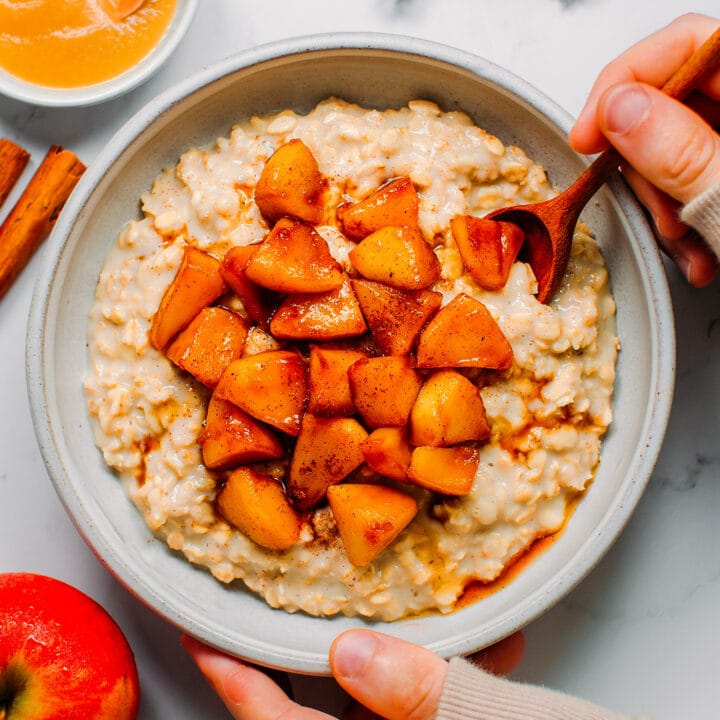 Salted Caramel Apple Pie Oatmeal - Full of Plants