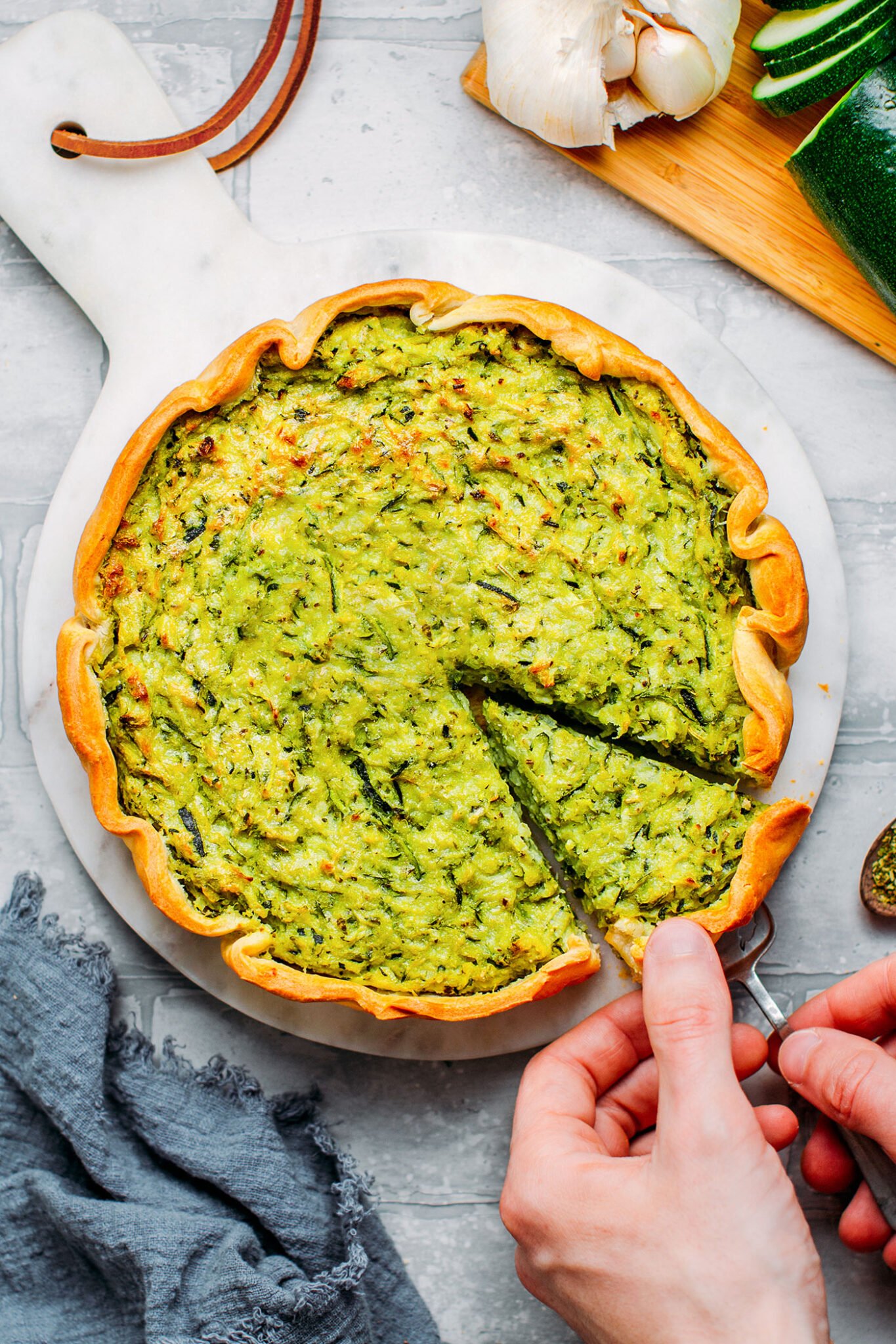 Vegan Savory Zucchini Tart Full of Plants