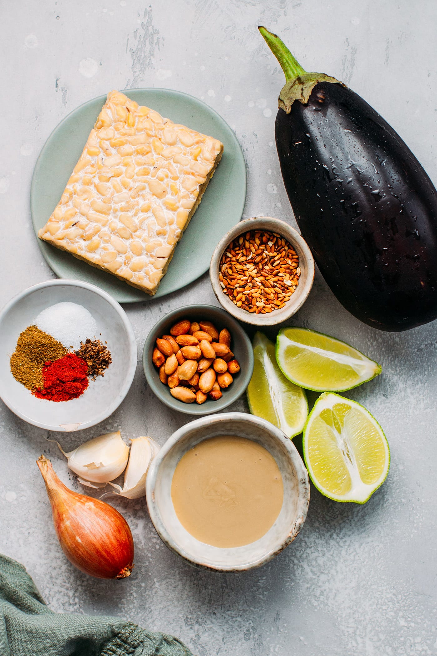 Eggplant Dip with Smoky Tempeh Scramble