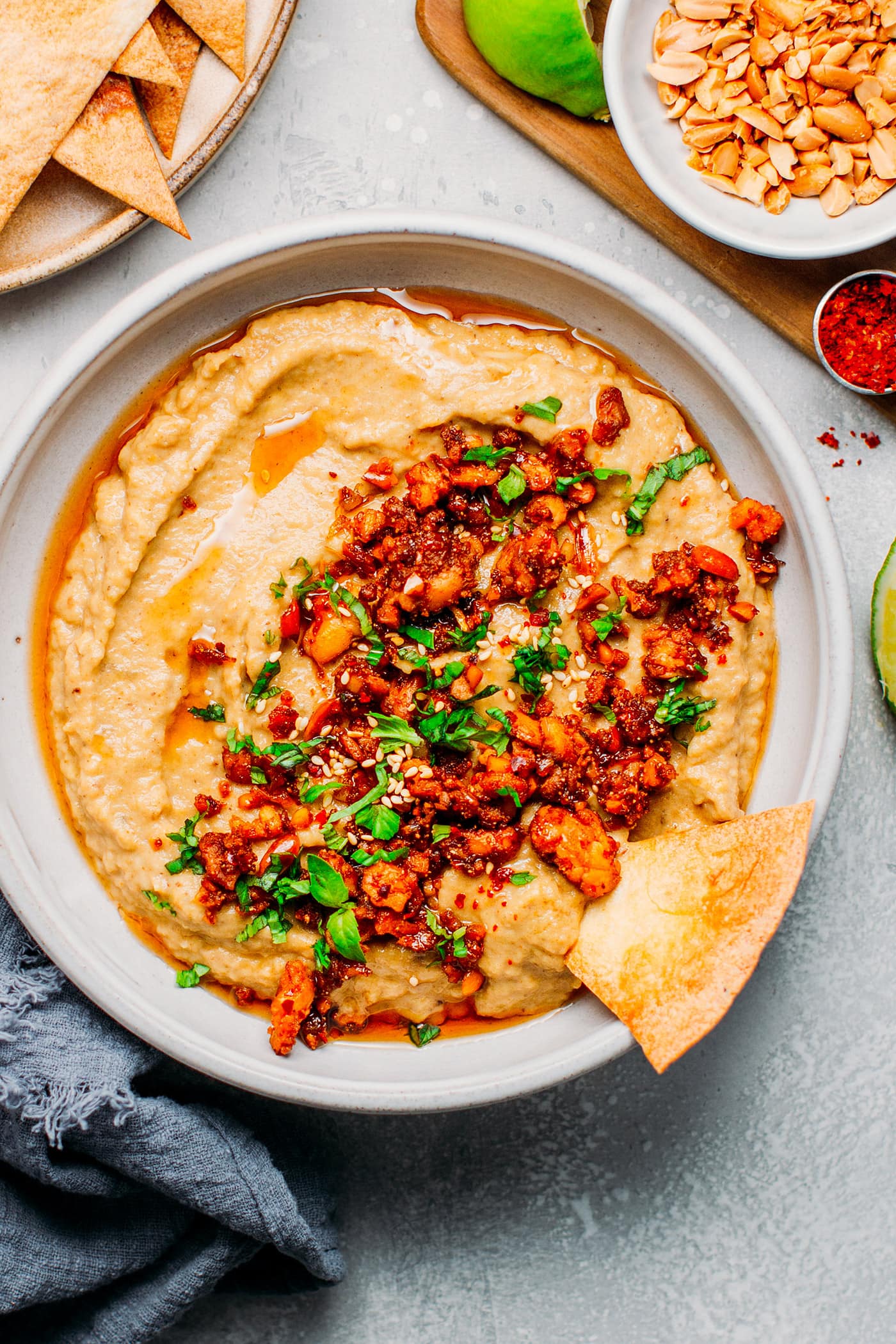 Eggplant Dip with Smoky Tempeh Scramble