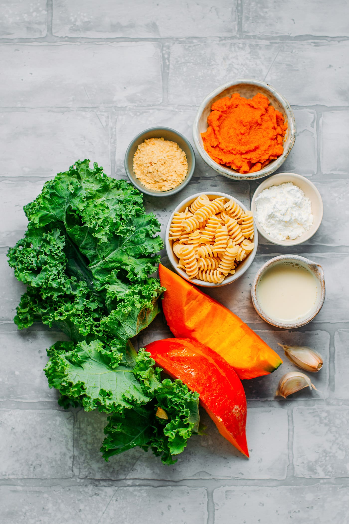 Cheesy Pumpkin & Kale Pasta Bake