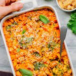 Cheesy Pumpkin & Kale Pasta Bake (Vegan)