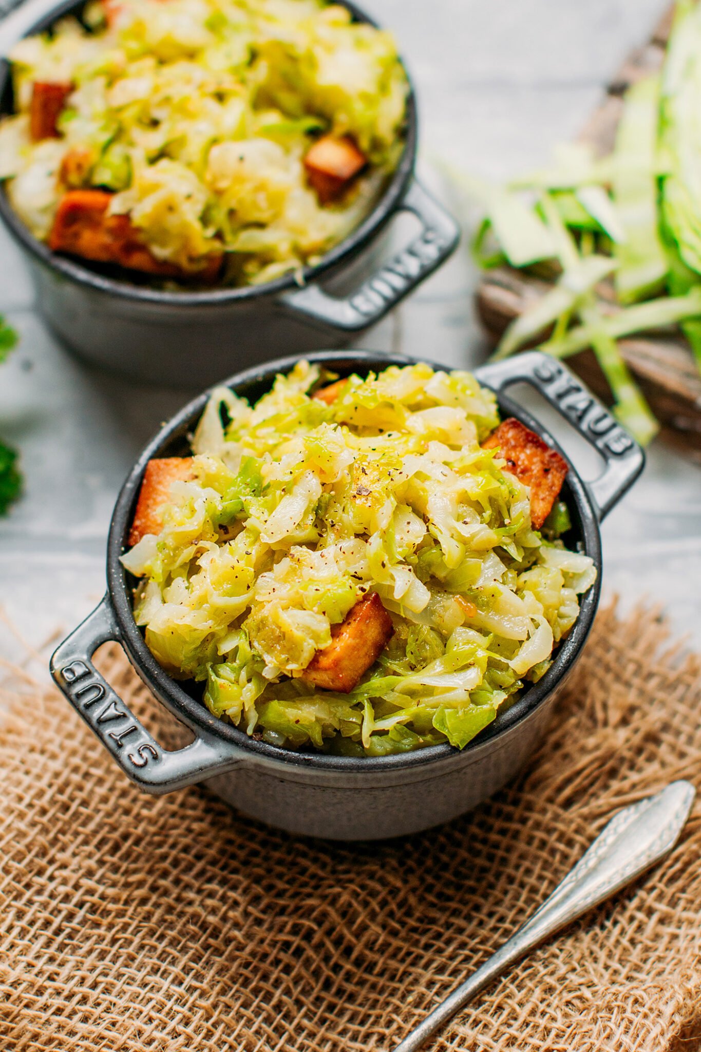 Braised Cabbage with Smoked Tofu - Full of Plants