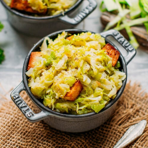 Braised Cabbage with Smoked Tofu