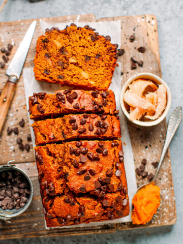 Candied Ginger & Chocolate Chip Pumpkin Bread