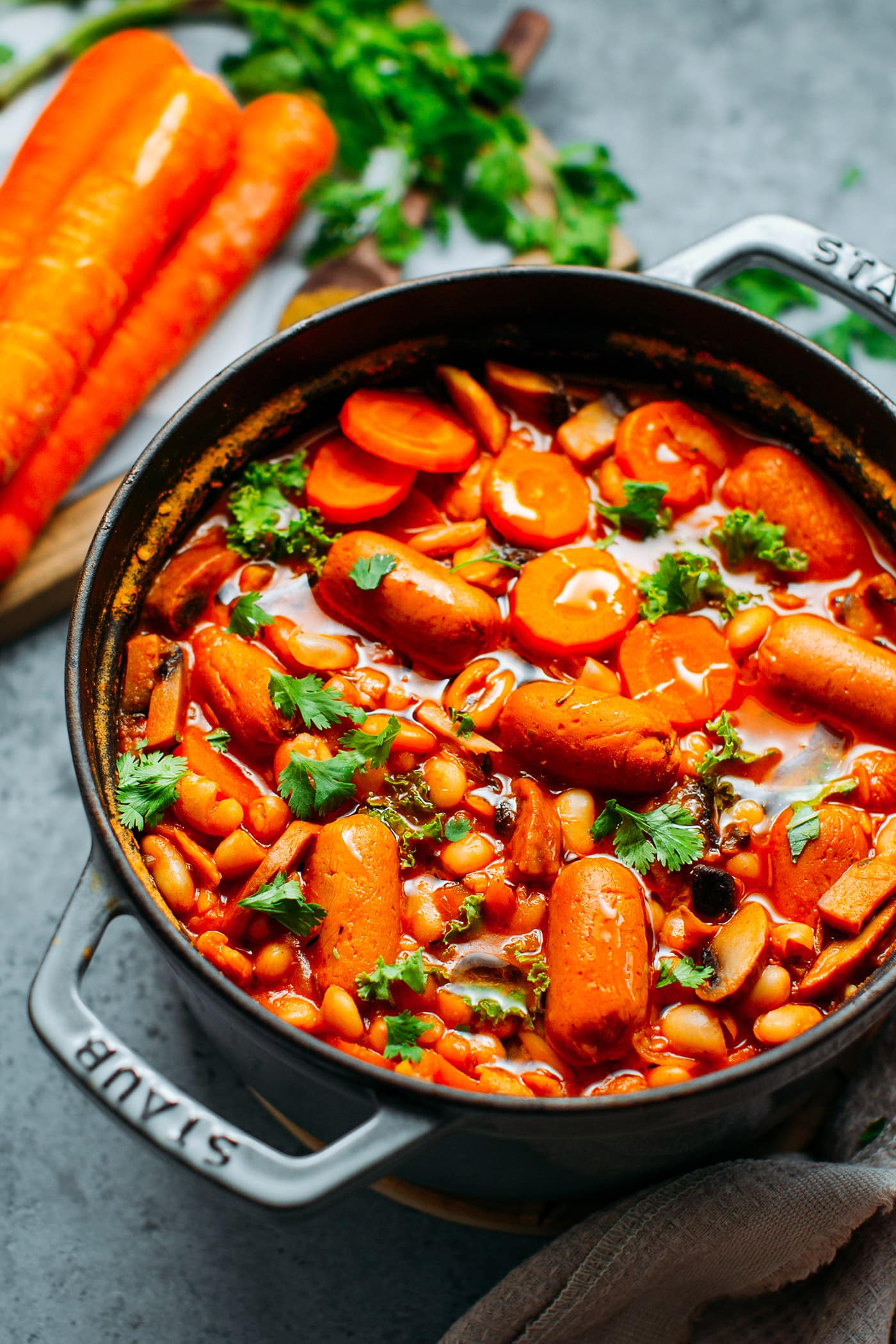 White Bean and Vegan Sausage Stew