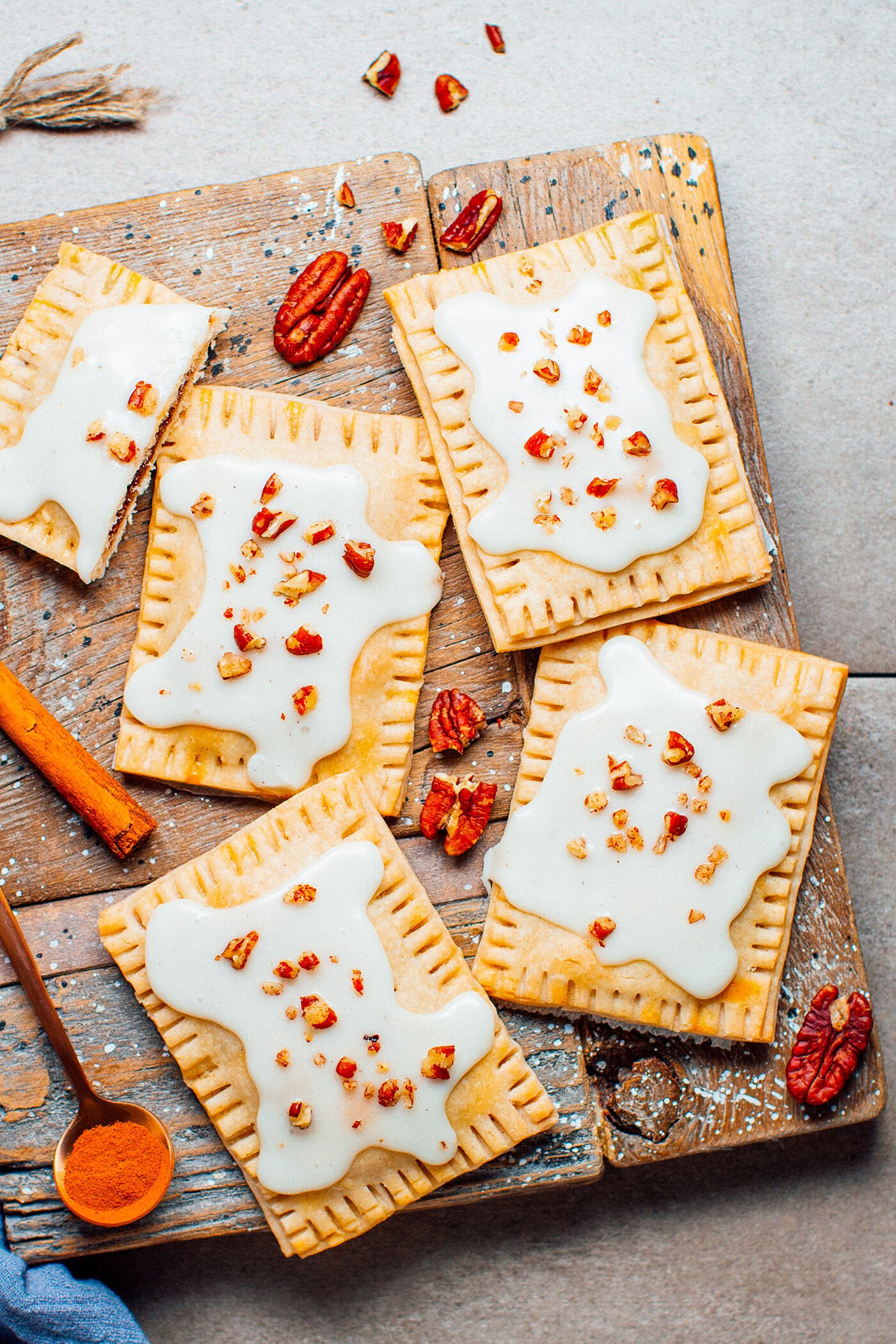 Vegan vanilla chai pecan pop tarts