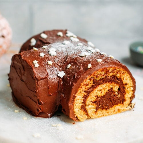 Vegan Chocolate Praline Yule Log