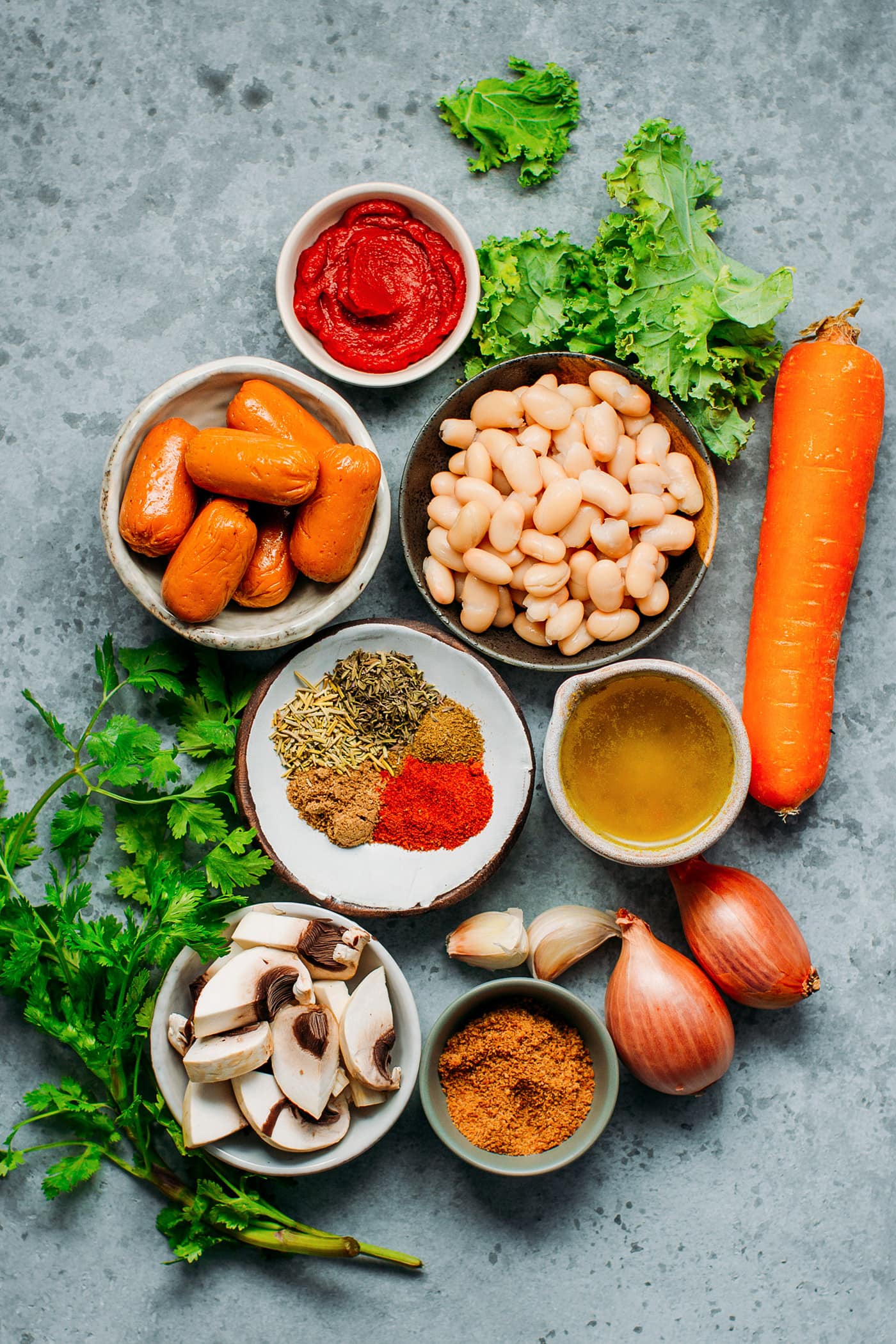 White Bean and Vegan Sausage Stew