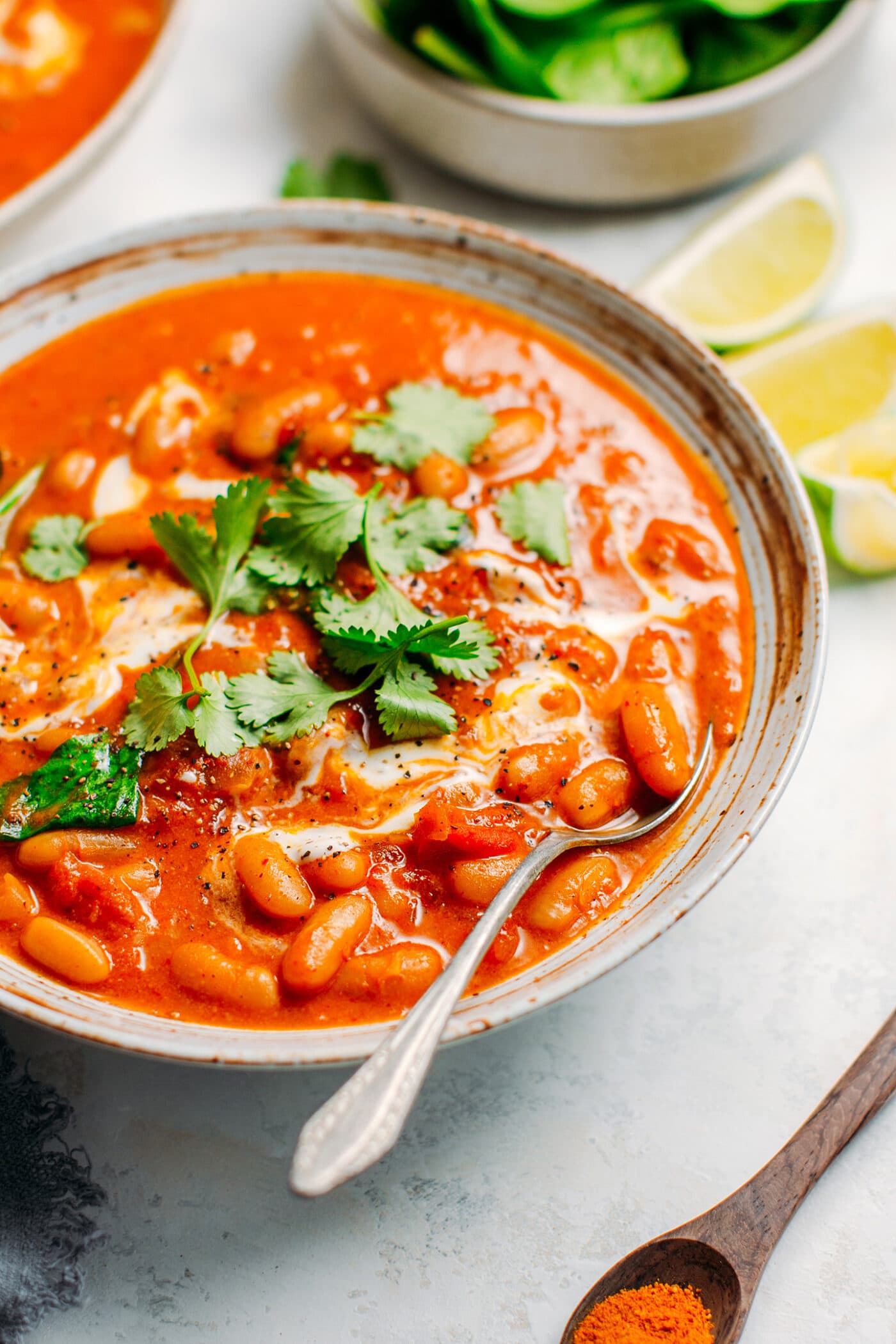 Close up of vegan instant pot bean curry.