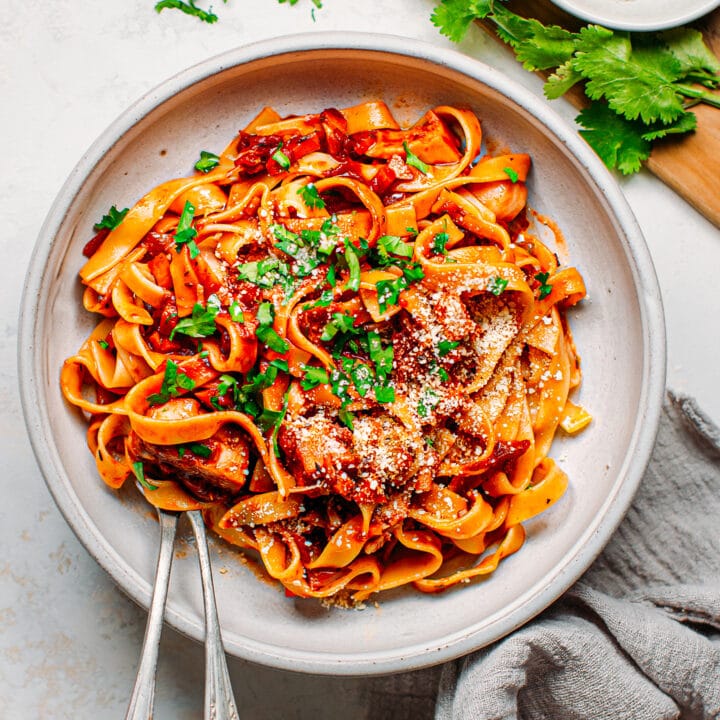 Vegan Ragu Pasta - Full of Plants