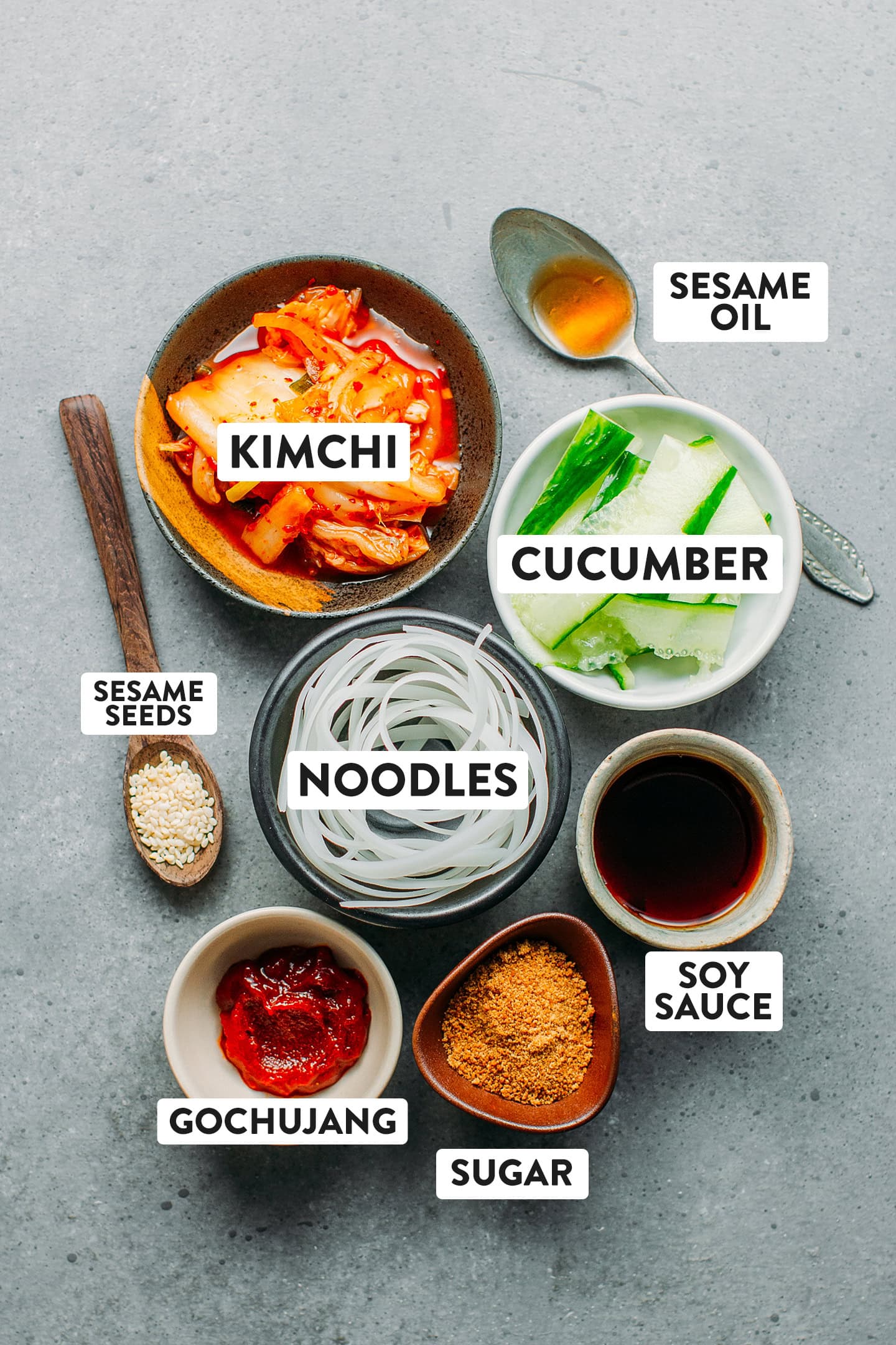 Quick Kimchi Noodles - Full of Plants