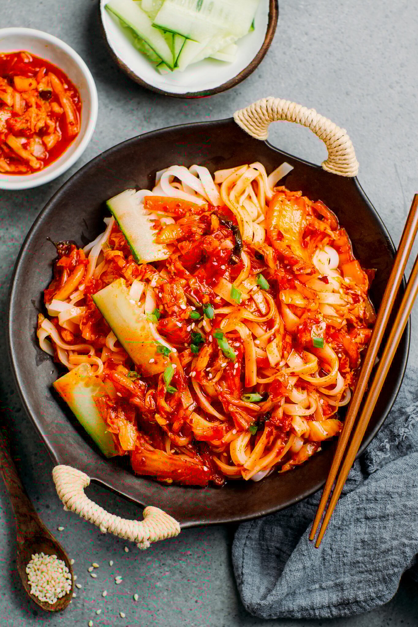 Quick Kimchi Noodles Full of Plants