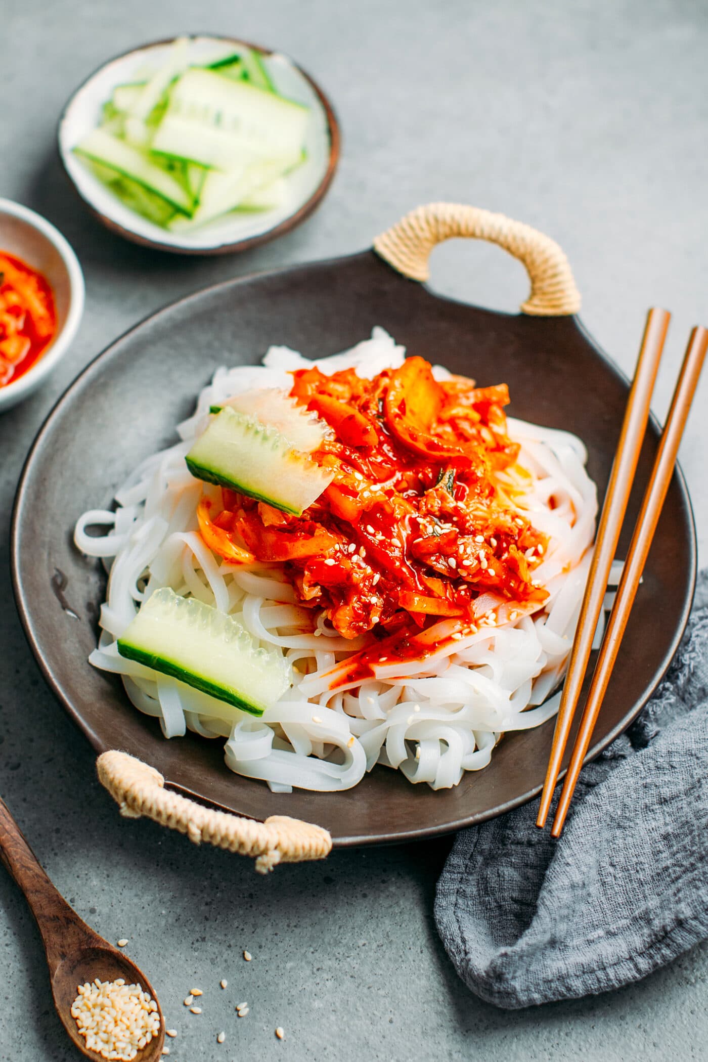 Quick Kimchi Noodles Full of Plants
