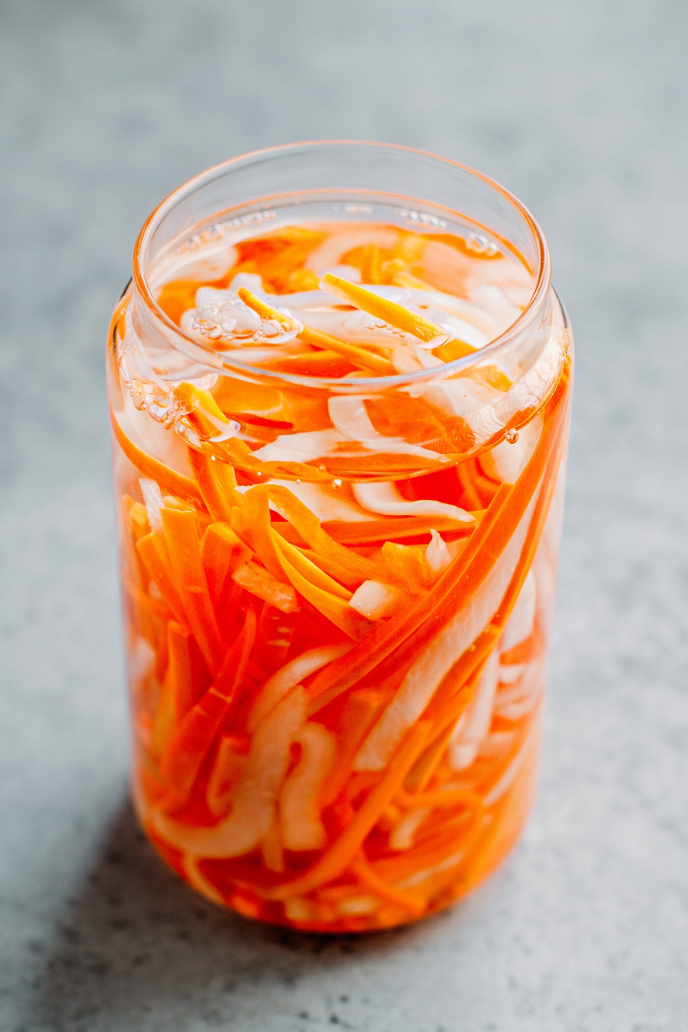 Vietnamese pickles in a jar.