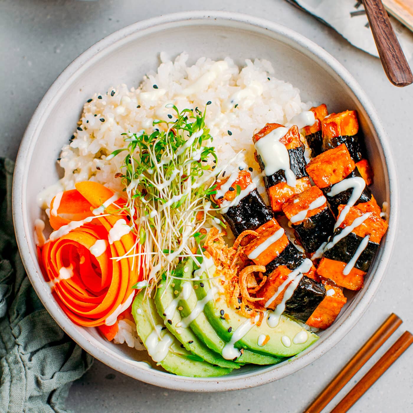 Vegan Sushi Bowl Meal Prep - Sweet Peas and Saffron