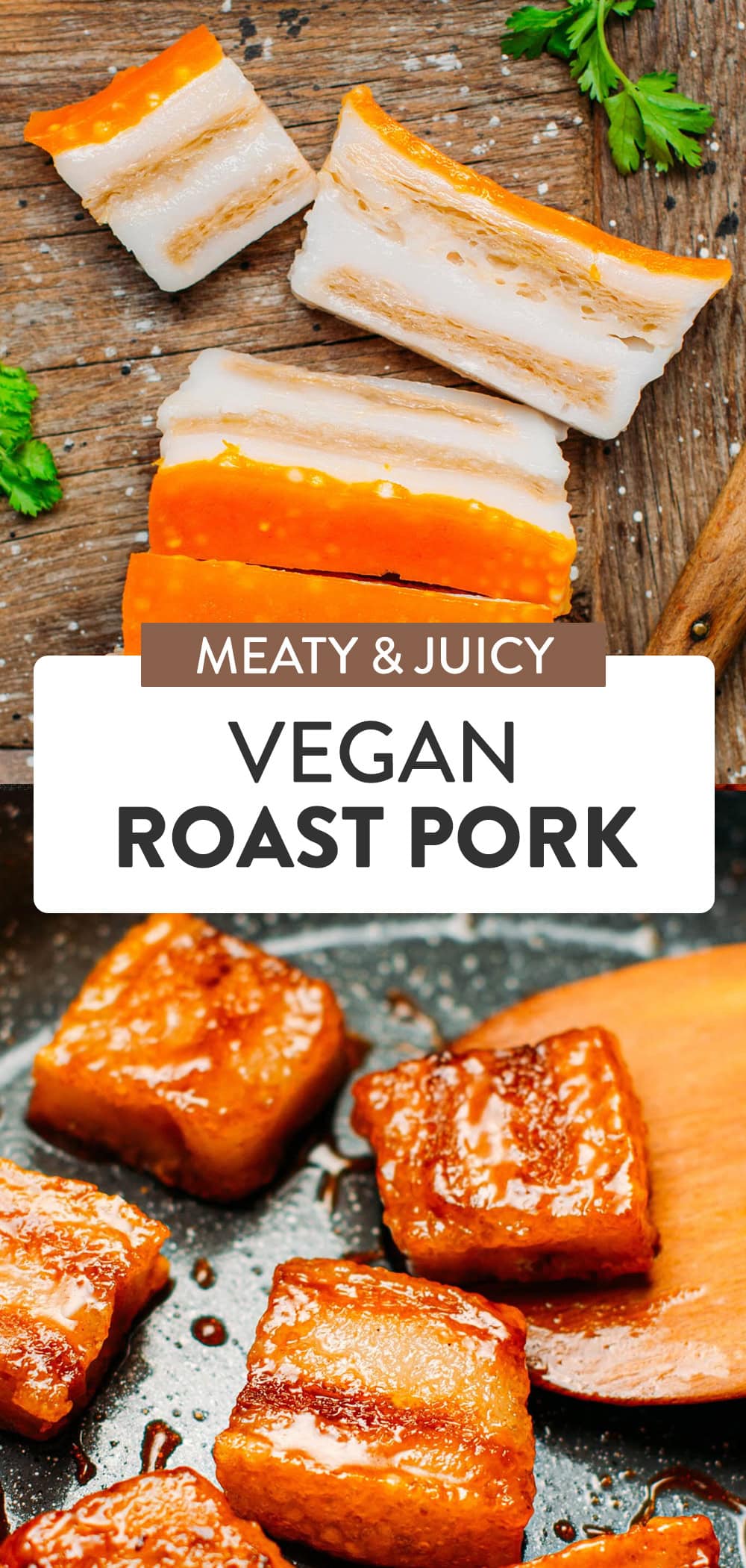 Learn how to make Vegan Roast Pork Belly that is crispy on the outside, chewy on the inside and with layers of (coconut) fat. You will be surprised by how meaty and real it looks and tastes! #vegan #plantbased #vegetarian