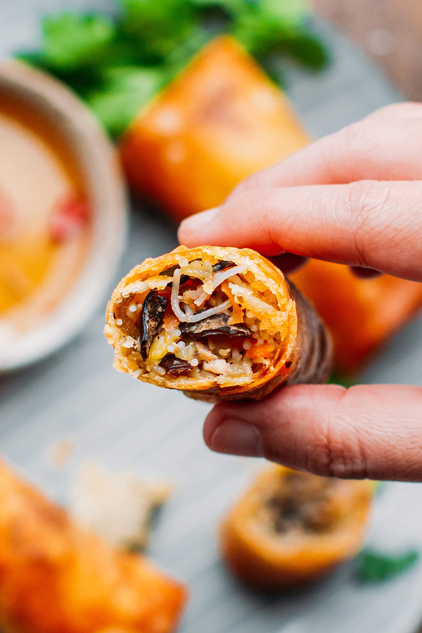 Homemade Egg Roll Wrappers Full of Plants