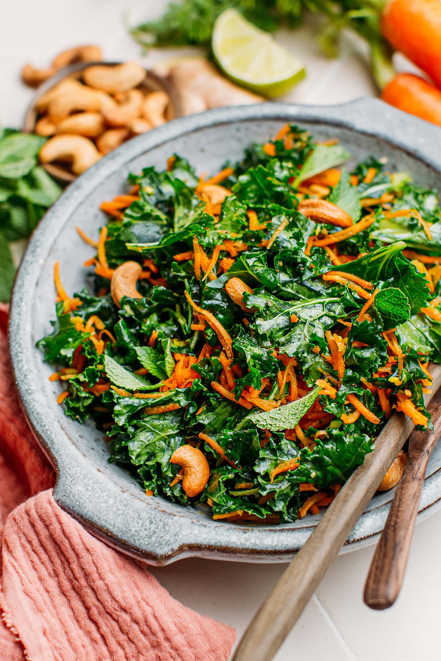 10-Minute Ginger Carrot & Kale Salad - Full of Plants