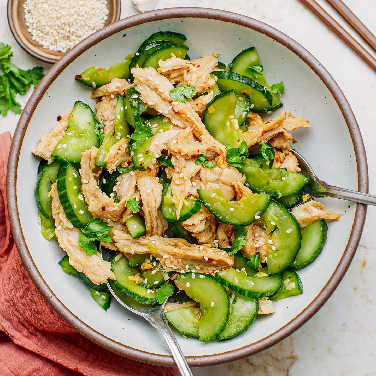 Vegan Chicken Cucumber Salad-image