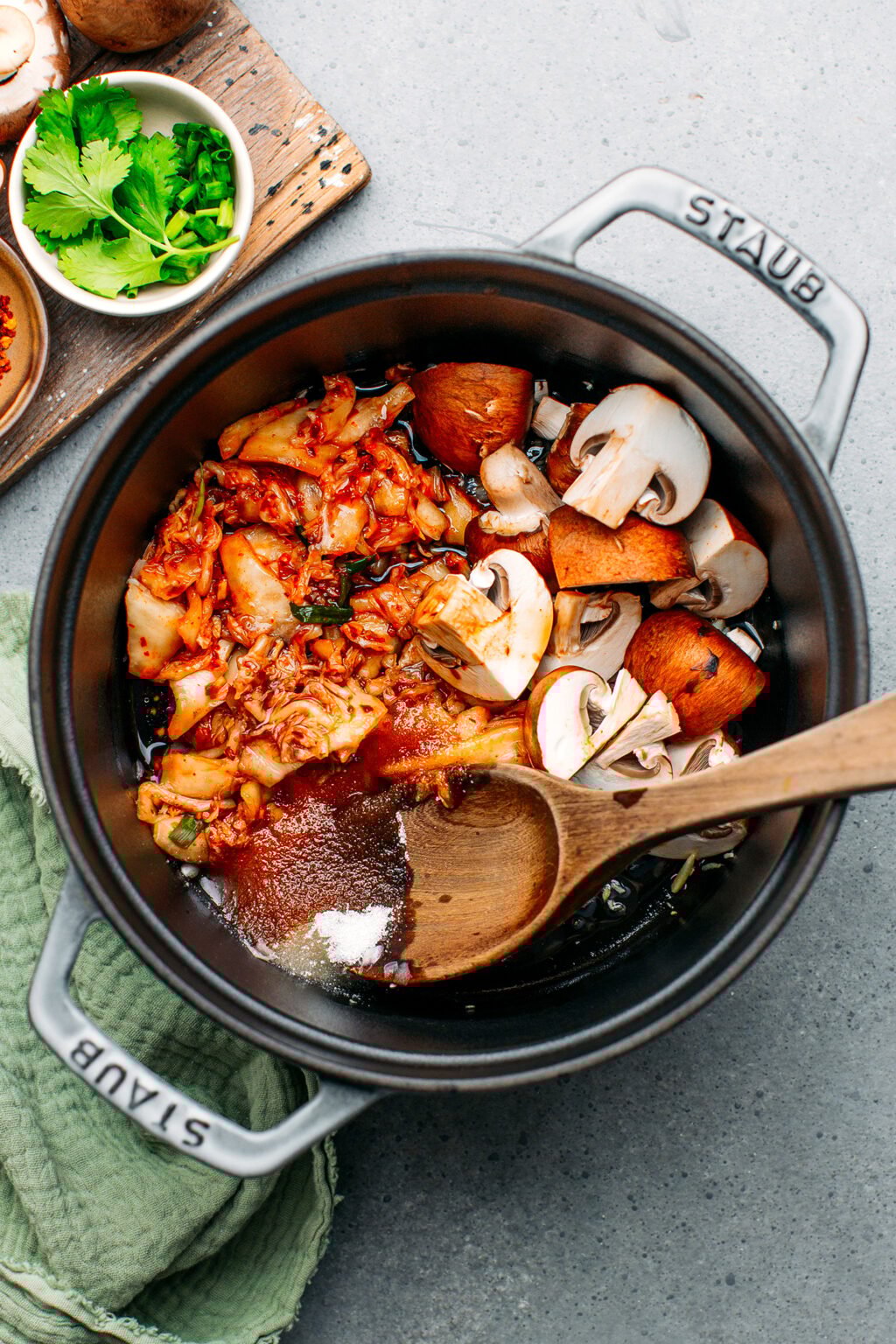 Vegan Kimchi Noodle Soup - Full of Plants