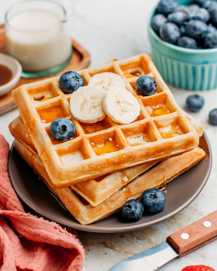 Perfect Vegan Waffles (Light & Crispy!)