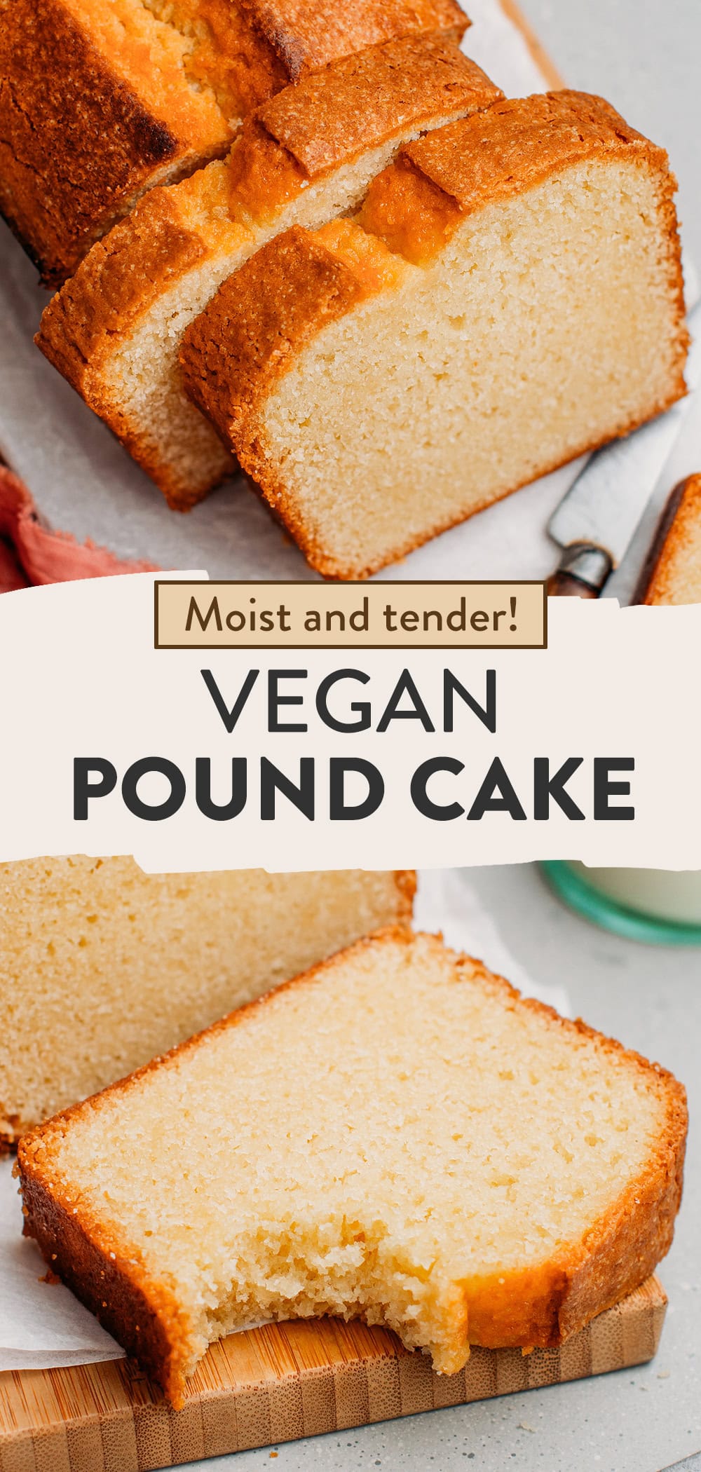 Introducing the best vegan pound cake! It is so rich and tender that you will never believe this pound cake is entirely eggless and plant-based. Complemented by a hint of vanilla, this classic dessert has a dense yet delicate crumb that will leave you asking for an extra slice! #vegan #baking #poundcake