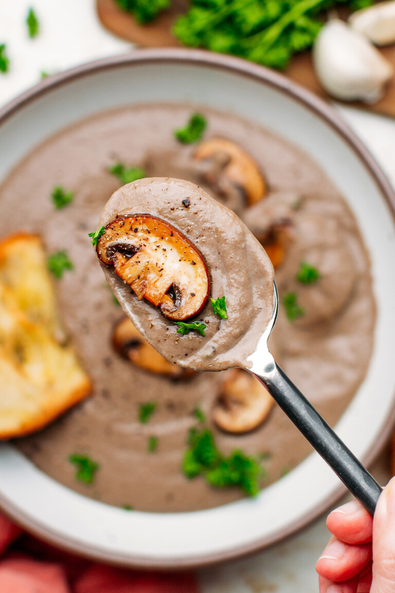 Creamy Vegan Mushroom Soup Full Of Plants