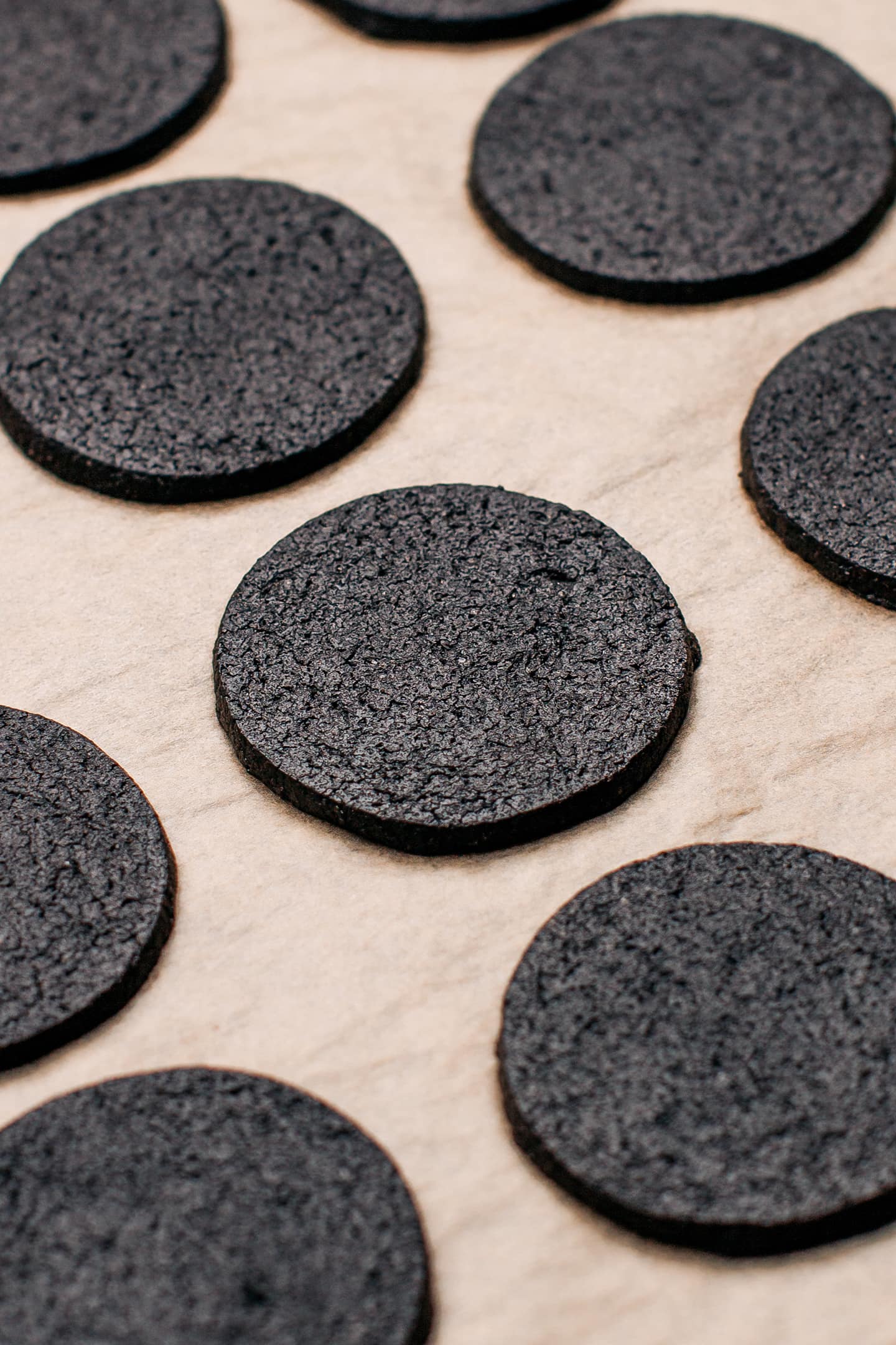 Close-up of a baked chocolate cookie.