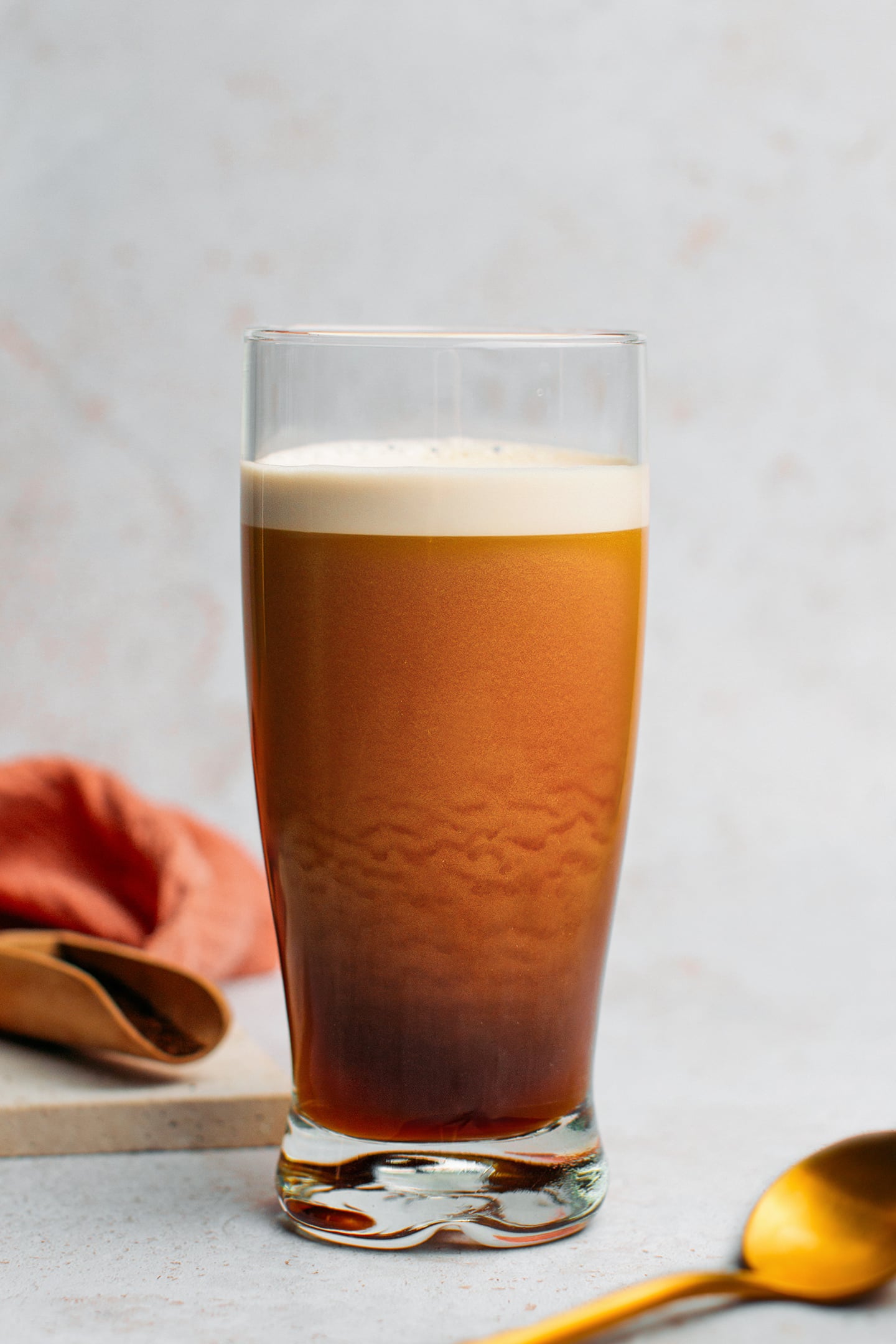 Nitro cold brew in a glass.