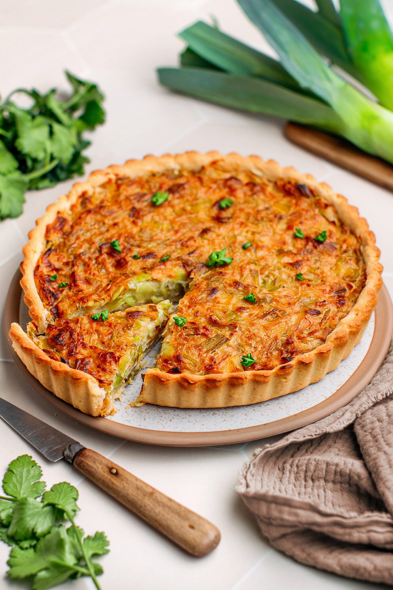 Vegan Leek Tart - Full of Plants