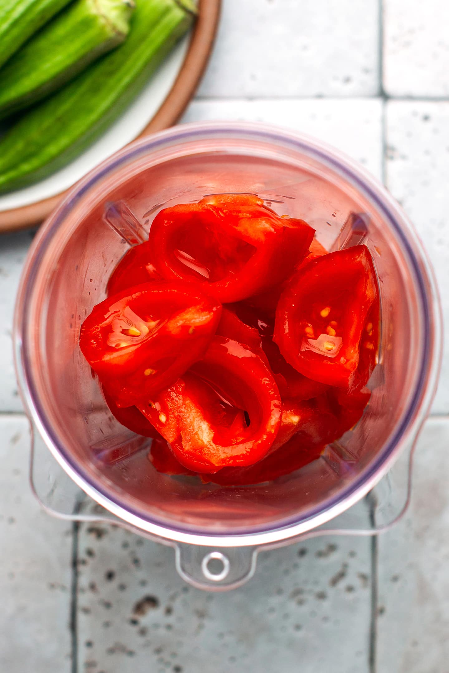 Tomatoes in a blender.