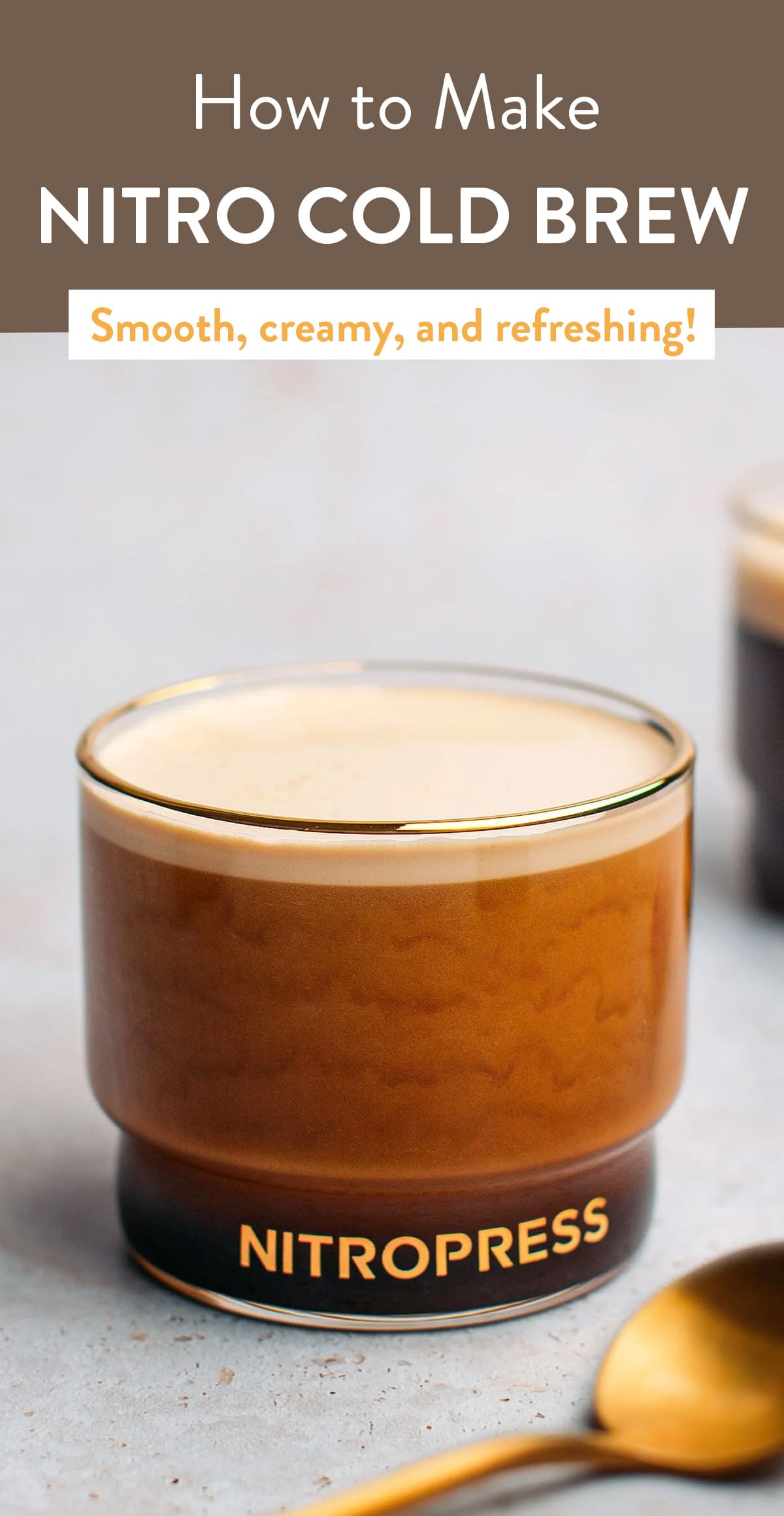 Skip Starbucks and make fresh nitro cold brew at home at a fraction of the cost! Infused with Nitrogen, this cold brew coffee is naturally sweet, creamy, and so refreshing. You will love watching the cascading effect! #coldbrew #nitrocoldbrew