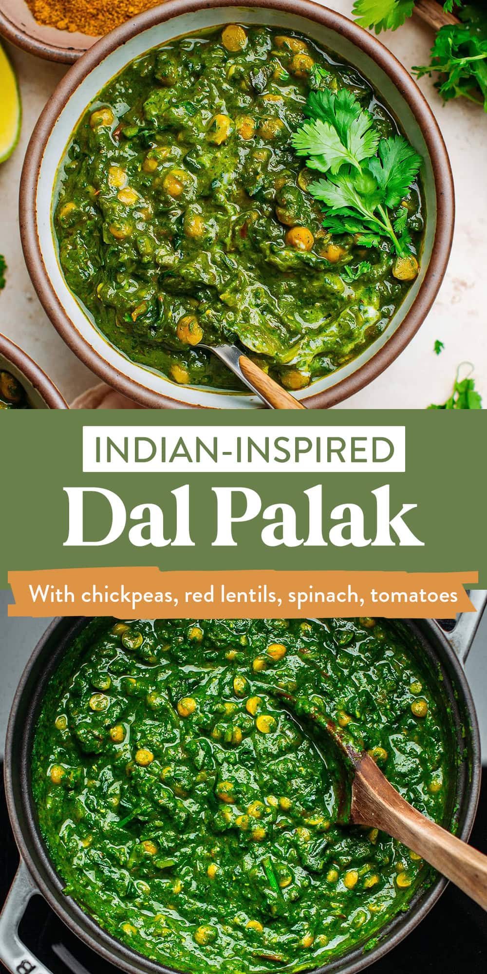 Healthy and incredibly flavorful chickpea and spinach curry. It's light, nutritious and packed with fiber and protein!