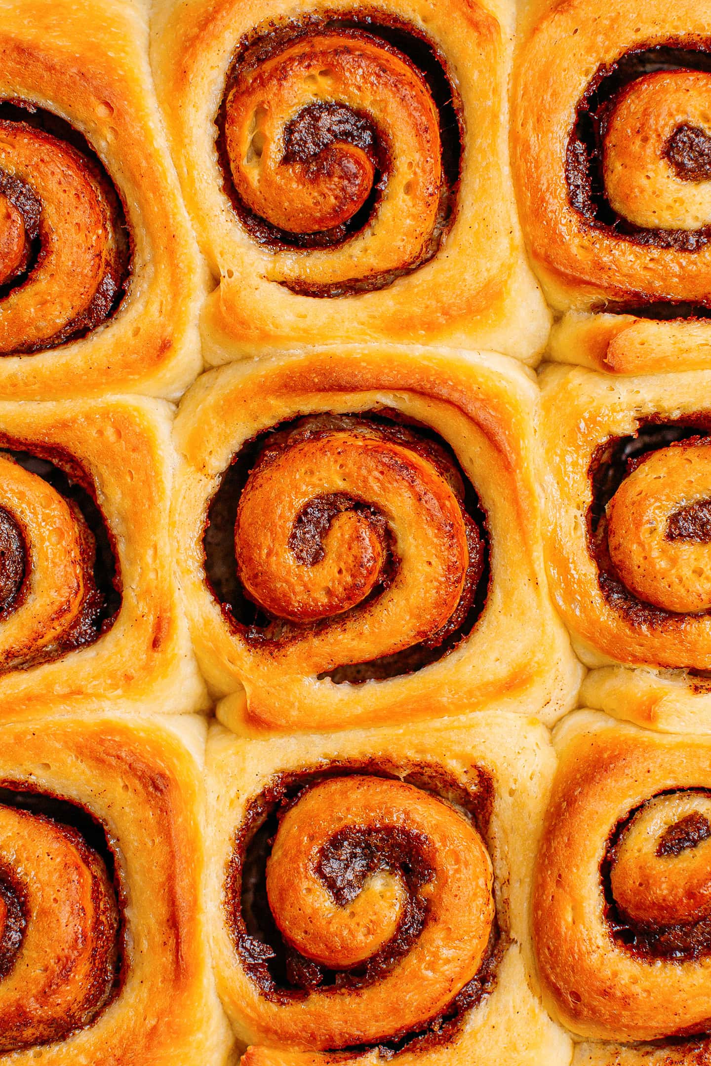 Close-up of vegan cinnamon rolls.