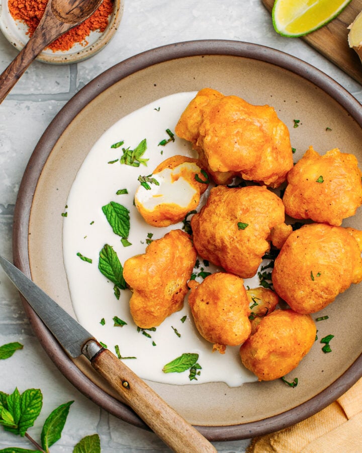 Cauliflower Tempura with Ginger Sauce
