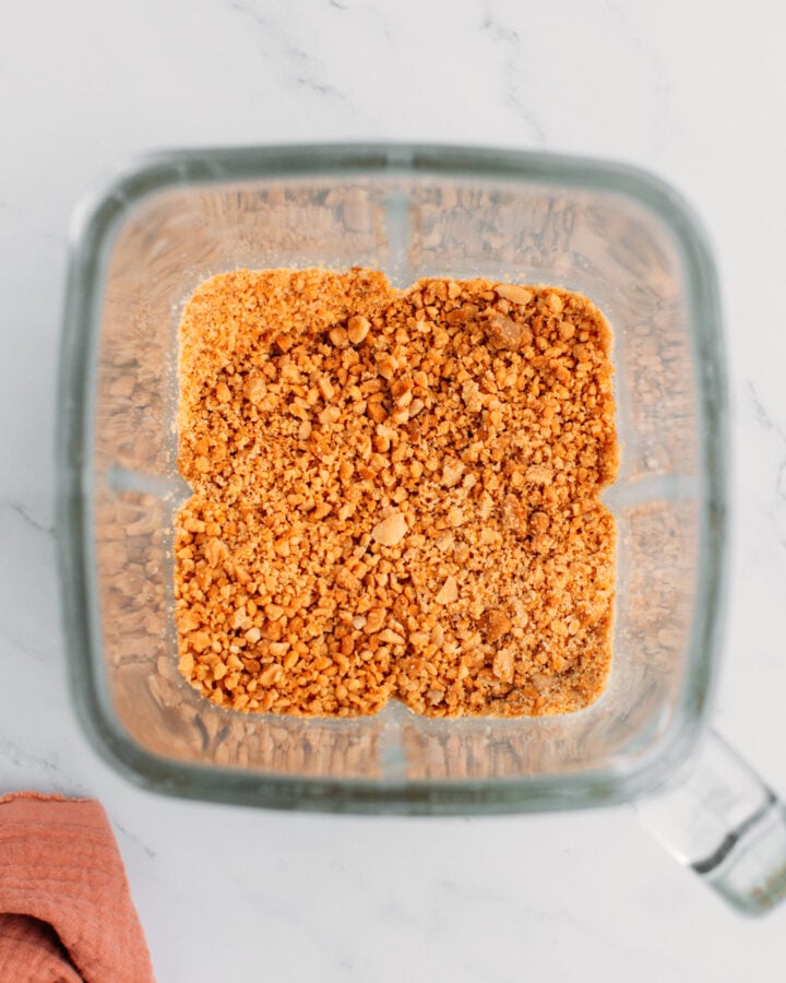 Ground almonds in a blender.
