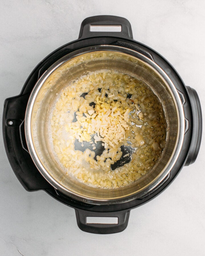 Sautéed onions in an Instant Pot.