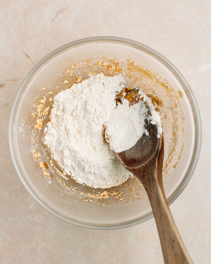 Creamed butter and flour in a small glass bowl.