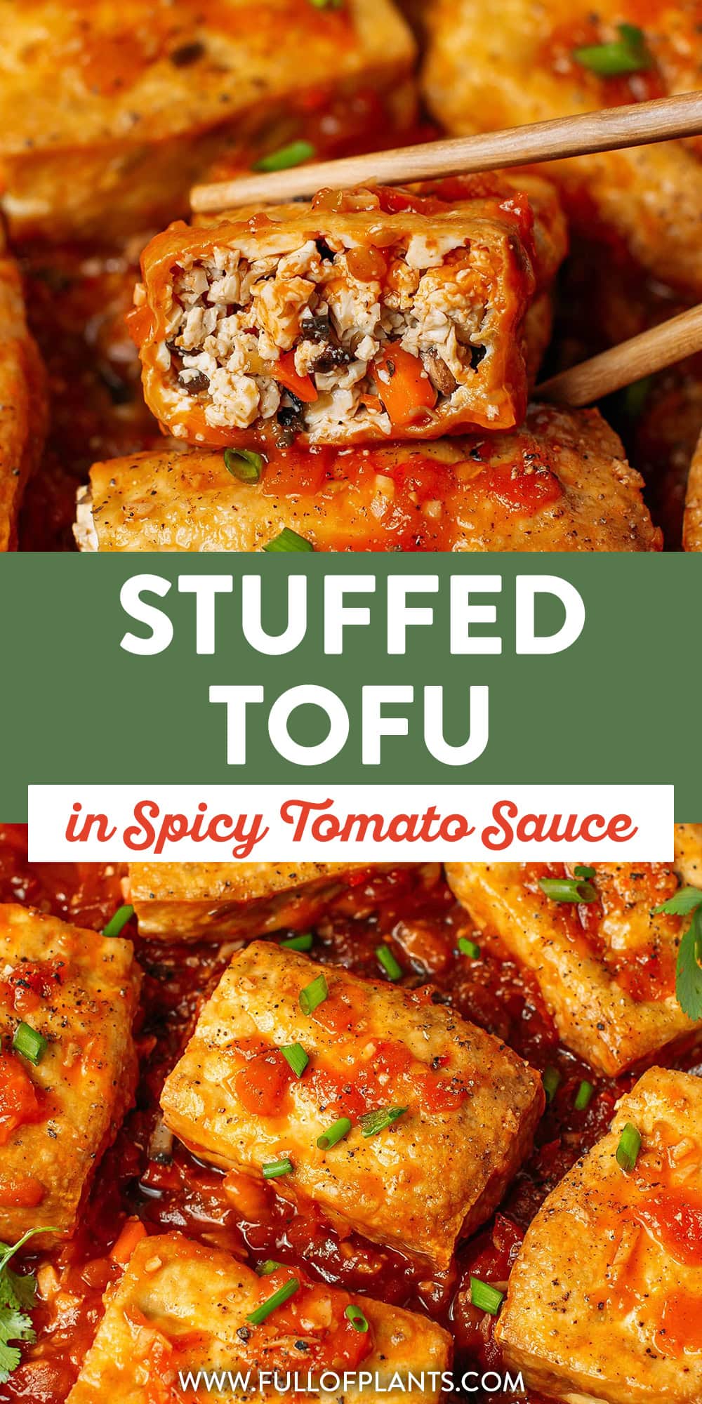Chewy on the outside and tender on the inside, this Vietnamese stuffed tofu features a savory filling of hearty mushrooms and carrots. It's simmered in a homemade tomato sauce that hits all the right notes: sweet, salty, and just spicy enough. If you are looking for a fun way to cook tofu, this recipe is well worth trying!