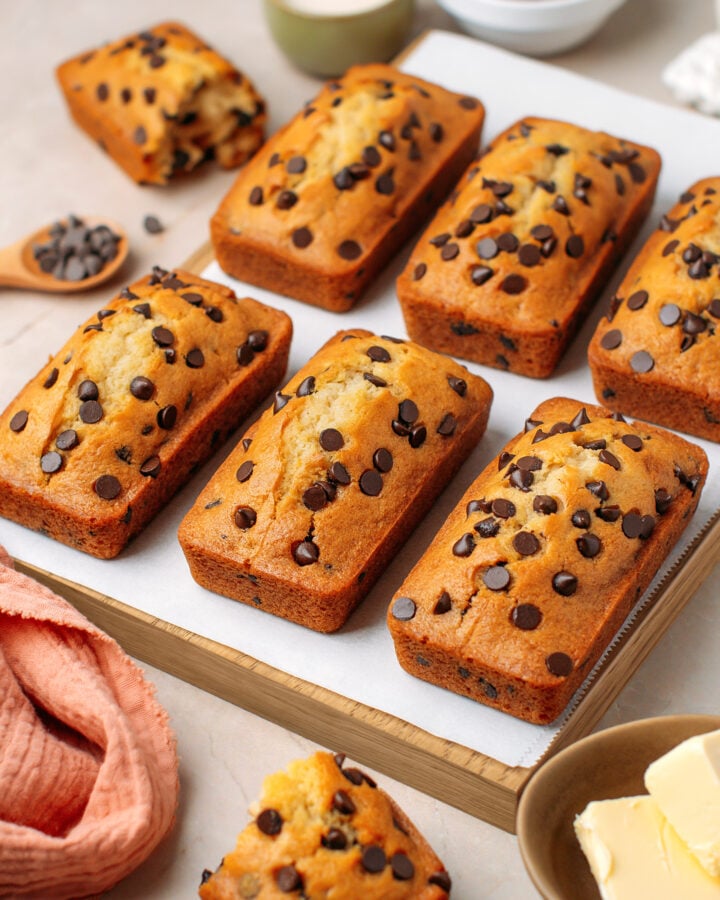 Vegan Mini Chocolate Chip Loaf Cakes