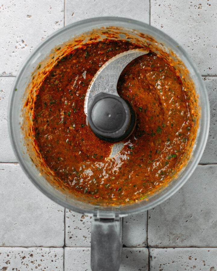 White beans processed with aromatics into a paste.