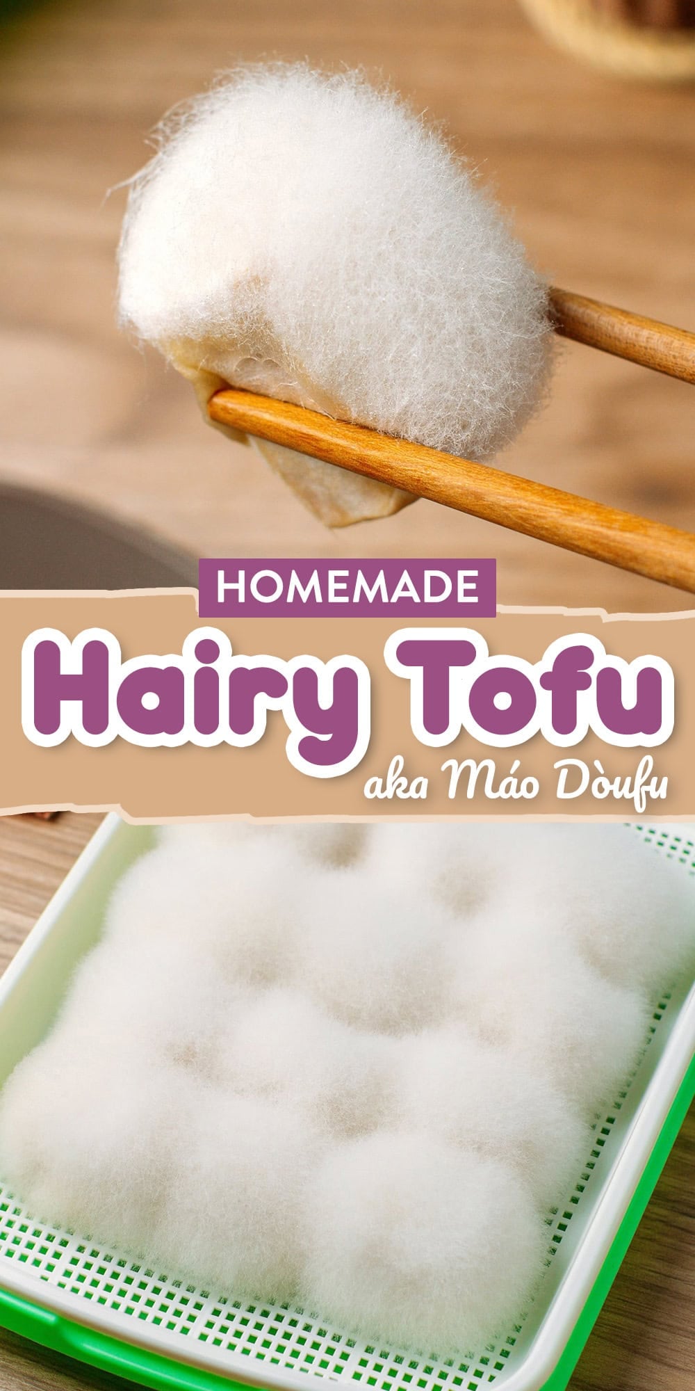 Learn how to make hairy tofu, also known as Máo Dòufu, at home with just 2 ingredients. This Chinese fermented tofu is naturally coated with a white, hairy mold and has a pungent smell that will remind you of blue cheese!